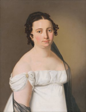 Portrait of Mrs. Gundelfingenova by Jozef Czauczik Oil Painting