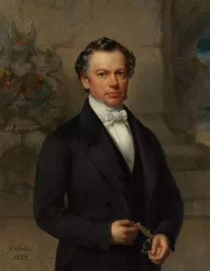 Portret van Edward Jean-Hyacinthe Moretus Plantin by Jozef Delin Oil Painting
