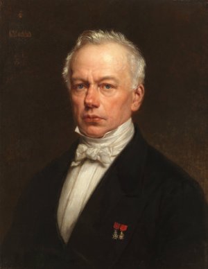 Portret van Edward Moretus by Jozef Delin Oil Painting
