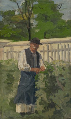 By the Grapevines by Jozef Hanula Oil Painting