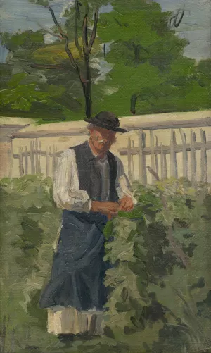 By the Grapevines by Jozef Hanula Oil Painting