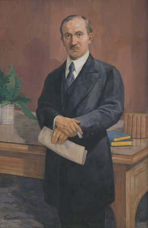Eduard BeneS by Jozef Hanula Oil Painting