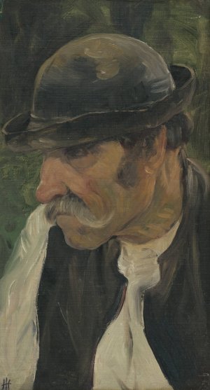 Old by Jozef Hanula Oil Painting