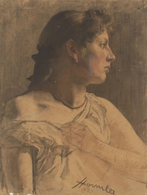 Portrait of a Woman Oil painting by Jozef Hanula