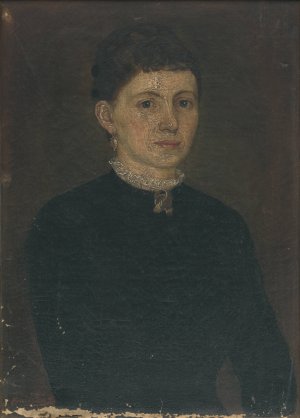 Portrait of a woman by Jozef Hanula Oil Painting