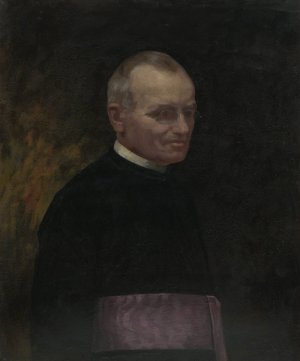 Portret farara Langa by Jozef Hanula Oil Painting