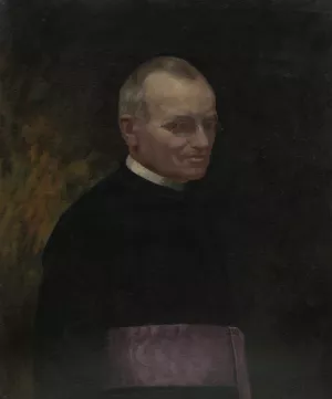 Portret farara Langa by Jozef Hanula Oil Painting