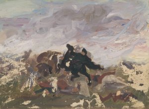 Riders on Horseback by Jozef Hanula Oil Painting
