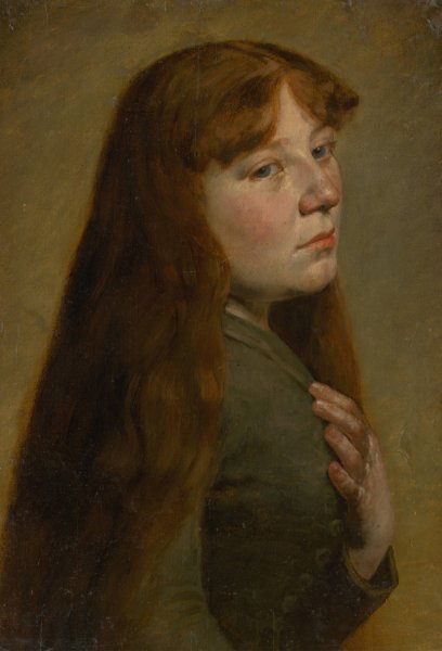 Study of a Woman from Three Quarters Profile  by Jozef Hanula - Hand-Painted Oil Painting Reproduction
