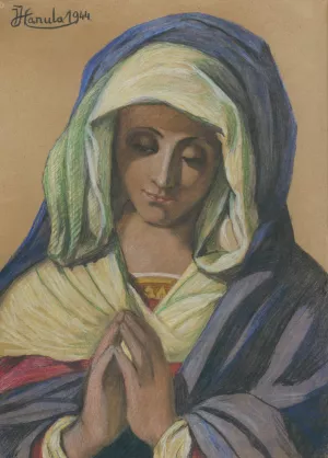 Virgin Mary by Jozef Hanula Oil Painting