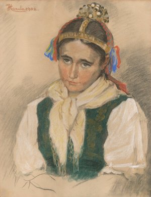 Za frajerom by Jozef Hanula Oil Painting