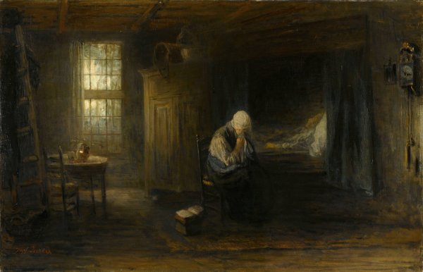 Alone in the World  by Jozef Israels - Hand-Painted Oil Painting Reproduction