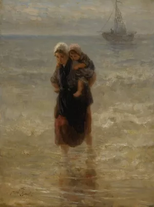 At sea by Jozef Israels Oil Painting