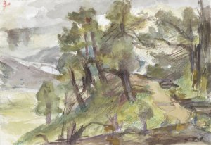 Bosrijk heuvellandschap Oil painting by Jozef Israels