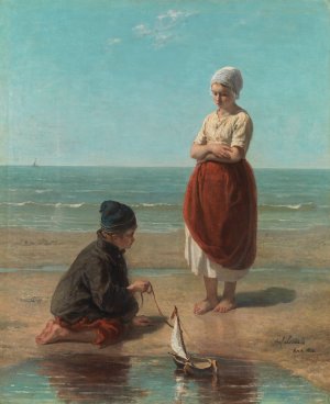Children of the sea by Jozef Israels Oil Painting