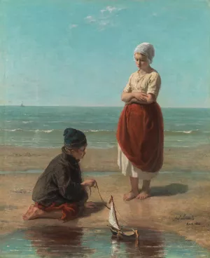 Children of the sea by Jozef Israels Oil Painting
