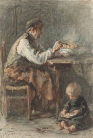 De schoenmaker by Jozef Israels Oil Painting