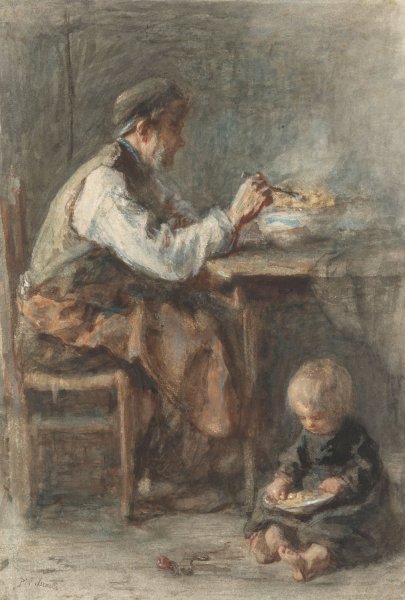 De schoenmaker  by Jozef Israels - Hand-Painted Oil Painting Reproduction