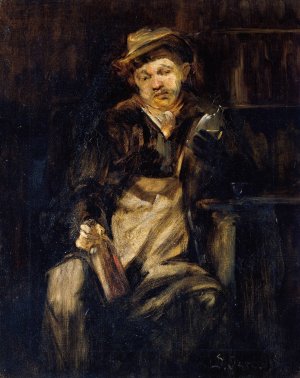 Der Trinker by Jozef Israels Oil Painting