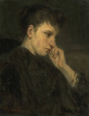 Malancholy by Jozef Israels Oil Painting