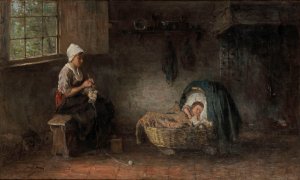 Mother's treasure by Jozef Israels Oil Painting