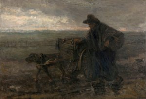 On Country Roads and Fields by Jozef Israels Oil Painting
