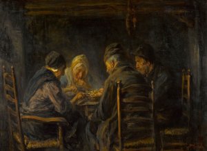 Potato eaters by Jozef Israels Oil Painting