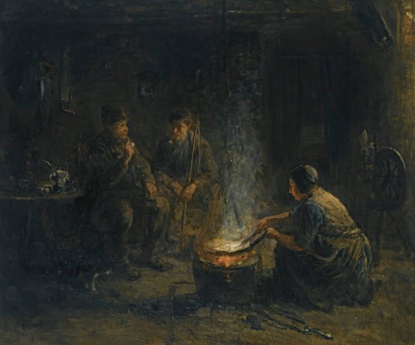 Preparing the meal by Jozef Israels - Hand-Painted Oil Painting Reproduction
