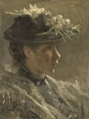 Study of Sijtje van Bemmel by Jozef Israels Oil Painting