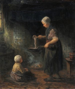 The Pancakes by Jozef Israels Oil Painting