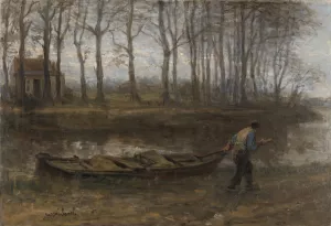 The Sand Bargeman Oil painting by Jozef Israels
