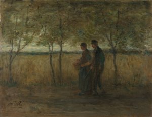 Turning homewards by Jozef Israels Oil Painting