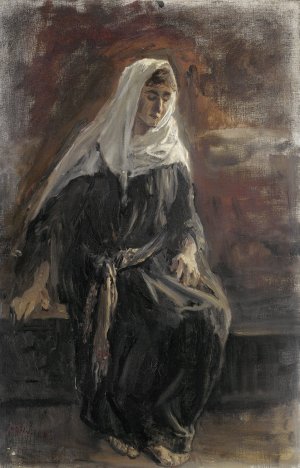 Zittende vrouw, waarschijnlijk Michal by Jozef Israels Oil Painting