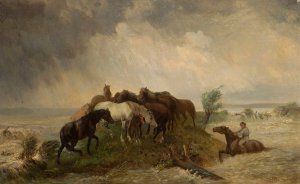 Flood by Jozef Jaroszynski Oil Painting