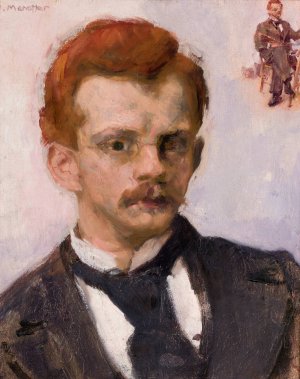Self-Portrait by Jozef Mehoffer Oil Painting