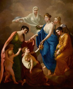 Mercy and protection of paupers of empress Elisabeth by Jozef Oleszkiewicz Oil Painting