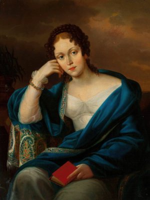 Portrait of a woman by Jozef Oleszkiewicz Oil Painting