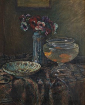 Anemones Oil painting by Jozef Pankiewicz