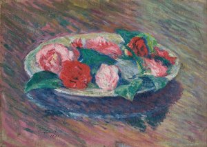 Camellias in a Bowl by Jozef Pankiewicz Oil Painting