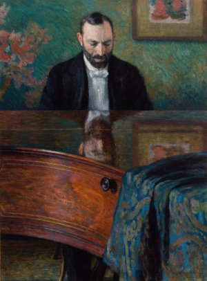 Jasienski at the Piano by Jozef Pankiewicz Oil Painting