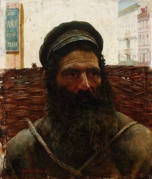 Jew with a basket by Jozef Pankiewicz Oil Painting