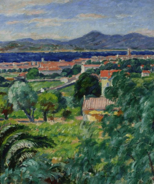 Landscape from Saint-Tropez  by Jozef Pankiewicz - Hand-Painted Oil Painting Reproduction