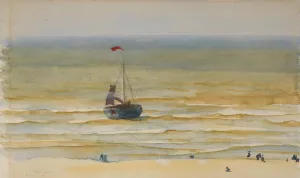 Sea at Scheveningen Oil painting by Jozef Pankiewicz
