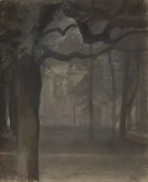 Shrine in a park Oil painting by Jozef Pankiewicz