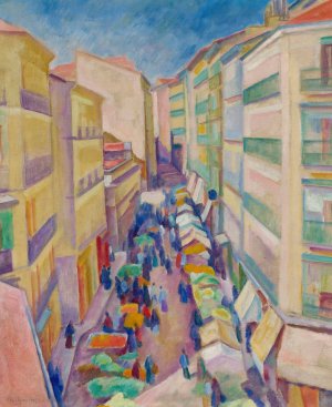 Street in Madrid by Jozef Pankiewicz Oil Painting