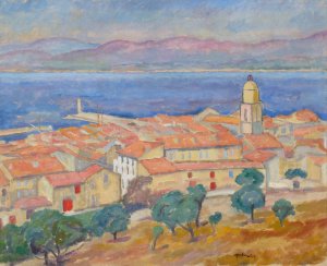 View of Saint-Tropez by Jozef Pankiewicz Oil Painting