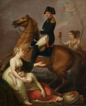Allegorical scene with Napoleon by Jozef Peszka Oil Painting