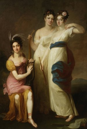 Three muses - Mazarakowa, Lekczynska, Wendowa by Jozef Peszka Oil Painting