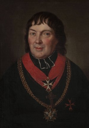 Portrait of Alojzy Osinski by Jozef Pitschmann Oil Painting