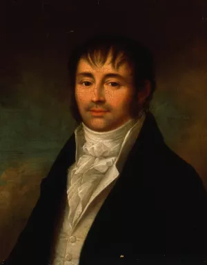 Portrait of Euzebiusz Slowacki by Jozef Pitschmann Oil Painting